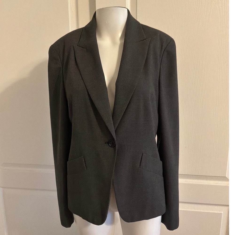 Worthington Stretch Gray Solid One Button Blazer … - image 2